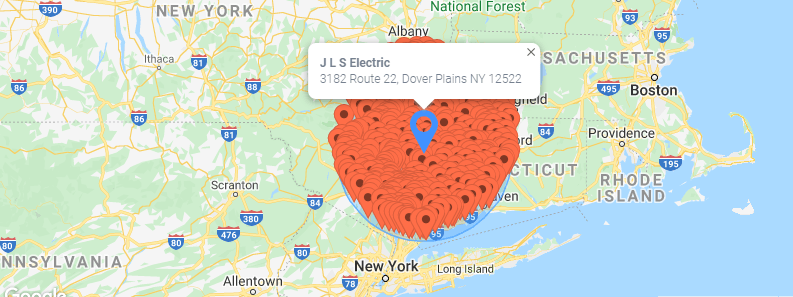 New York Map — Dover Plains, NY — JLS Electric, Inc. New York Map — Dover Plains, NY — JLS Electric, Inc.