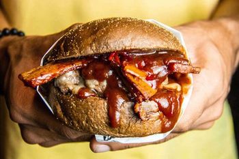 Smokey Pork Belly & Ribeye Sandwich Smokey Pork Belly & Ribeye Sandwich