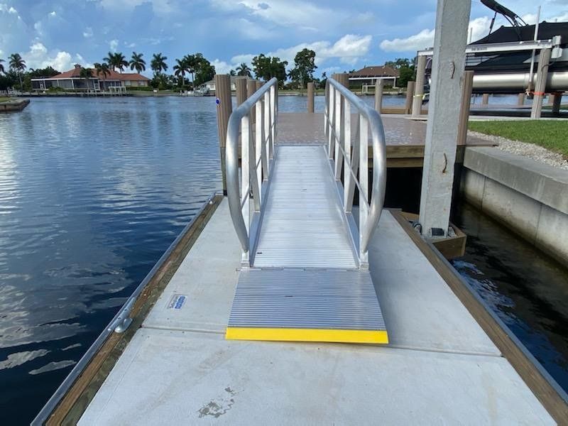 Front View of Steel Dock Bridge — Marco Island, FL — Collier Seawall & Dock