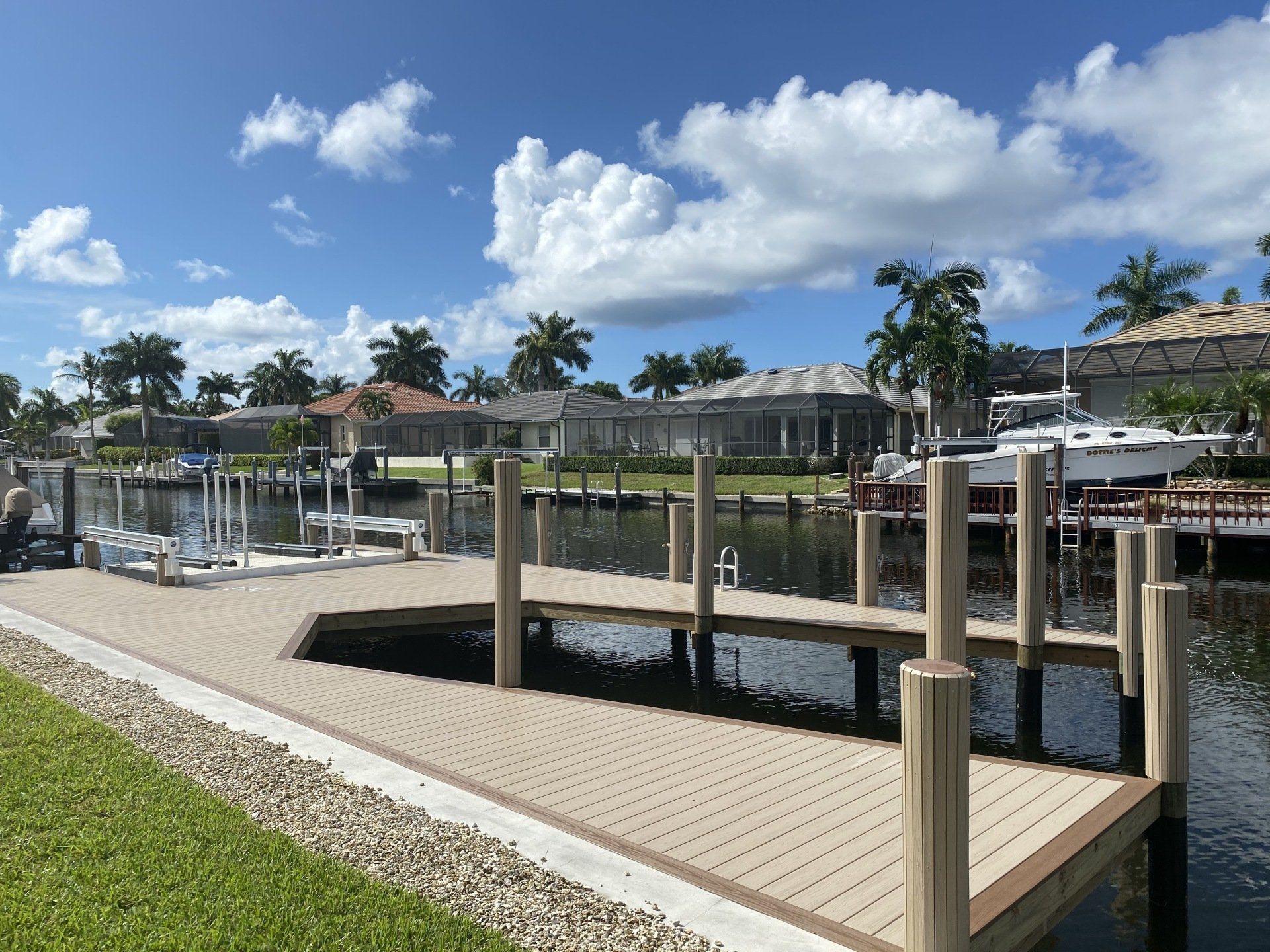 Deck with Wood Pillars — Marco Island, FL — Collier Seawall & Dock