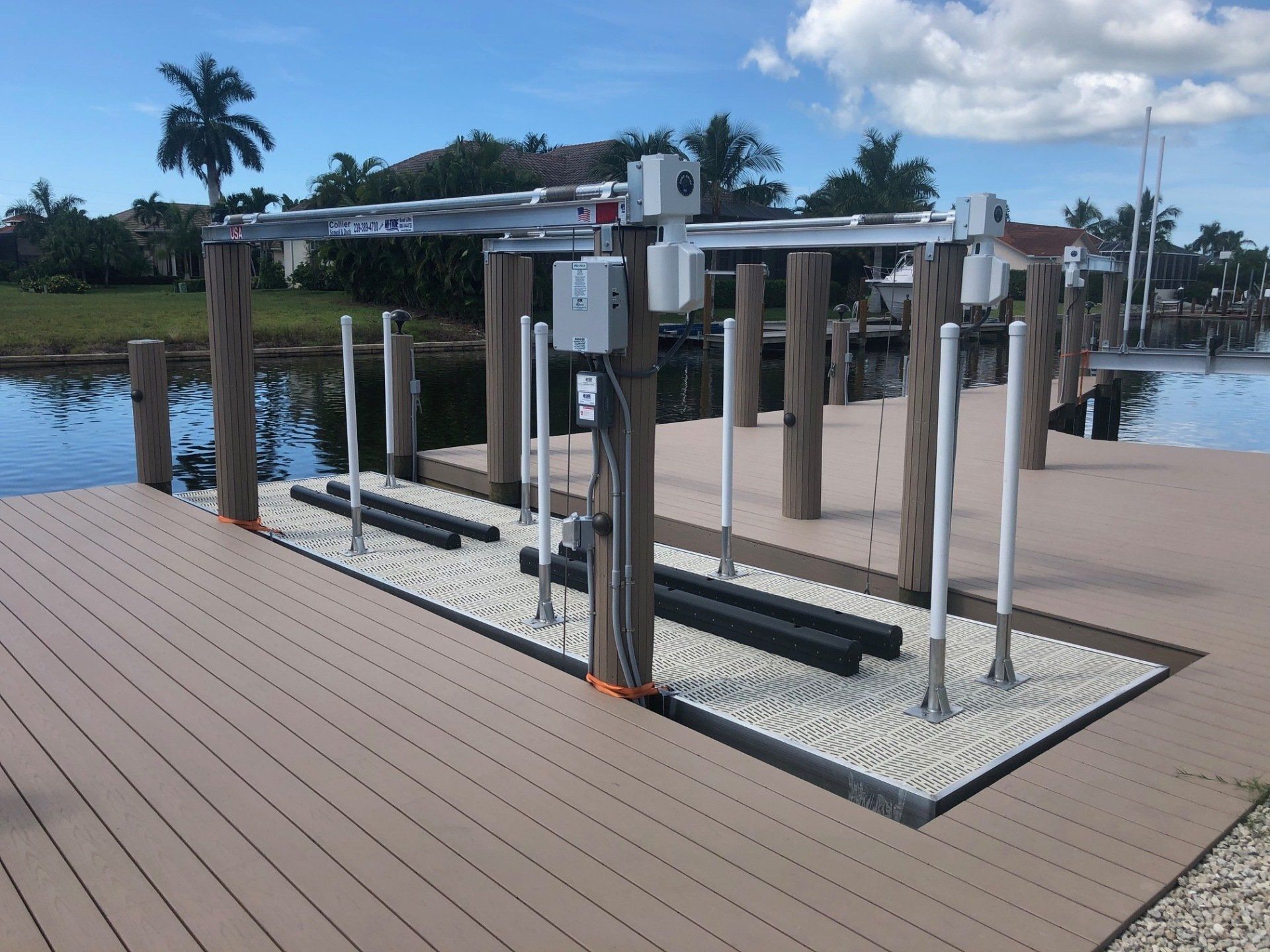 Empty Boat Lift — Marco Island, FL — Collier Seawall & Dock