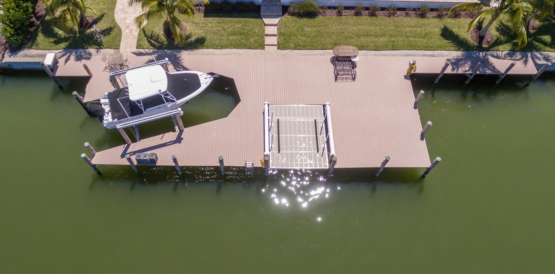 Deck with Small Lift — Marco Island, FL — Collier Seawall & Dock