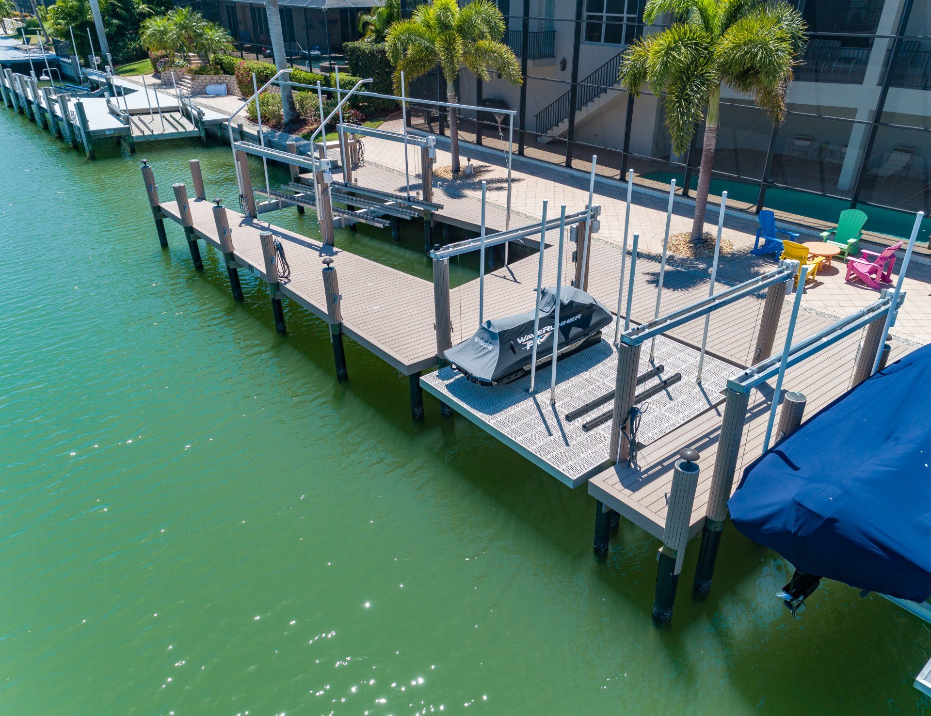 Deck with Multiple Boat Lifts — Marco Island, FL — Collier Seawall & Dock