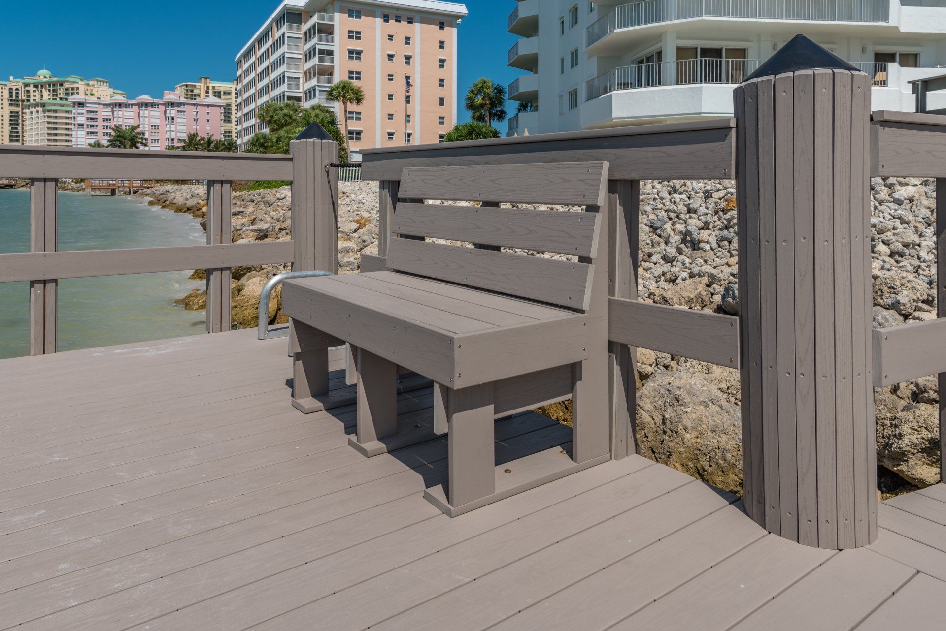 Wooden Bench — Marco Island, FL — Collier Seawall & Dock