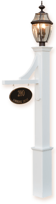 76" Standard Vinyl Post with Boxed Base, Personalize Sign