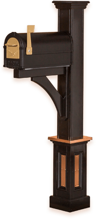 Black Painted Post with Copper Accents