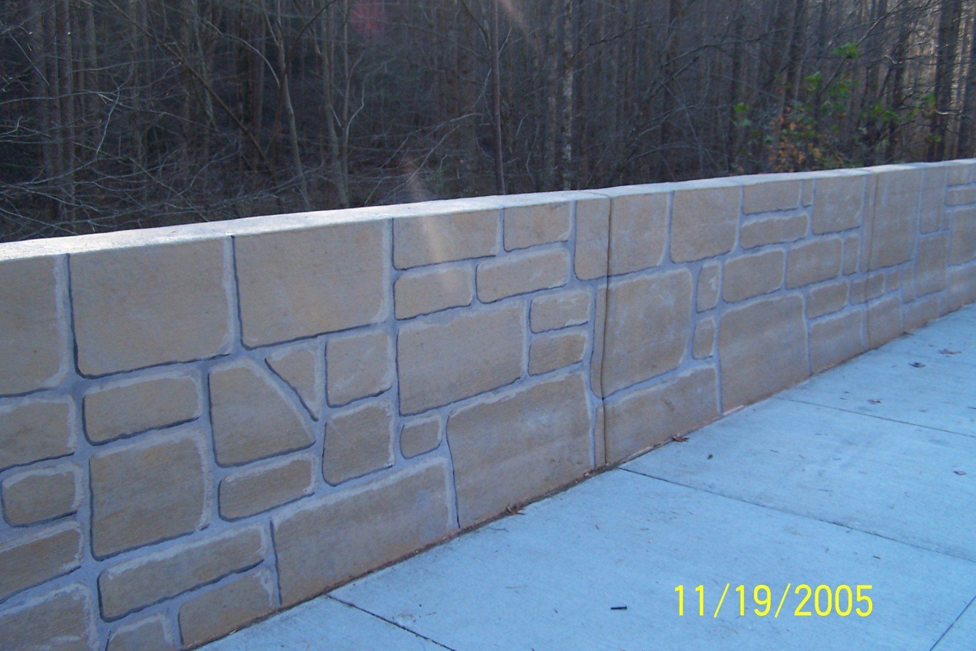 A picture of a stone wall taken on november 19 2005