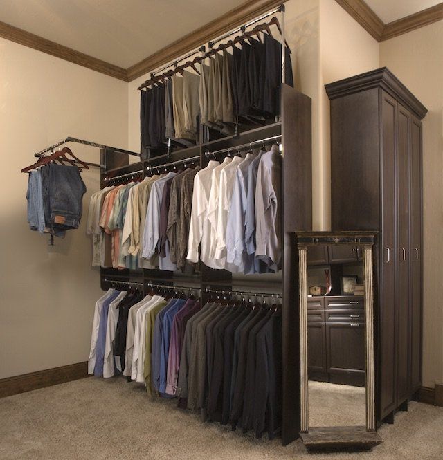 Chocolate Pear Walk In Closet with Wardrobe Lift