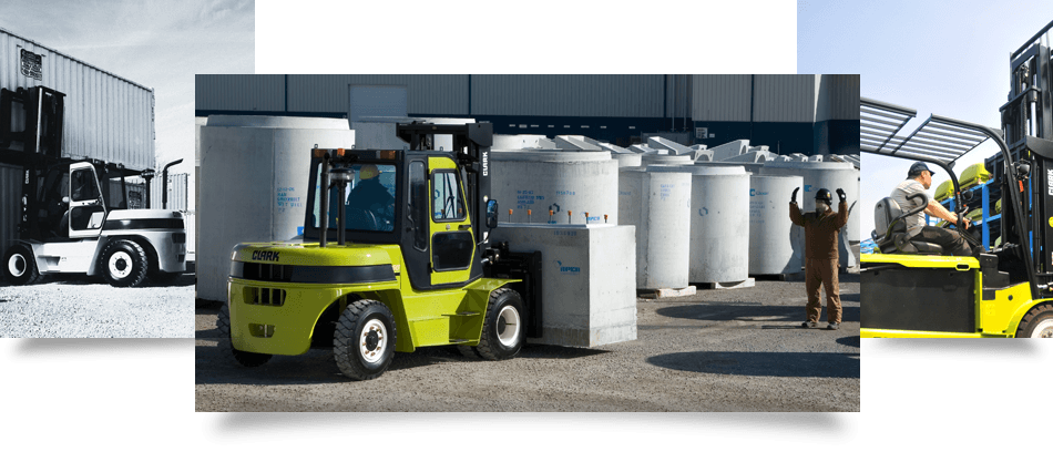 A reliable Clark Forklift Truck moving oversized cargo