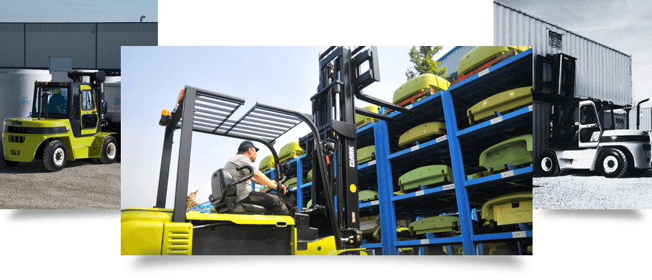 A reliable Clark Forklift Truck moving oversized cargo