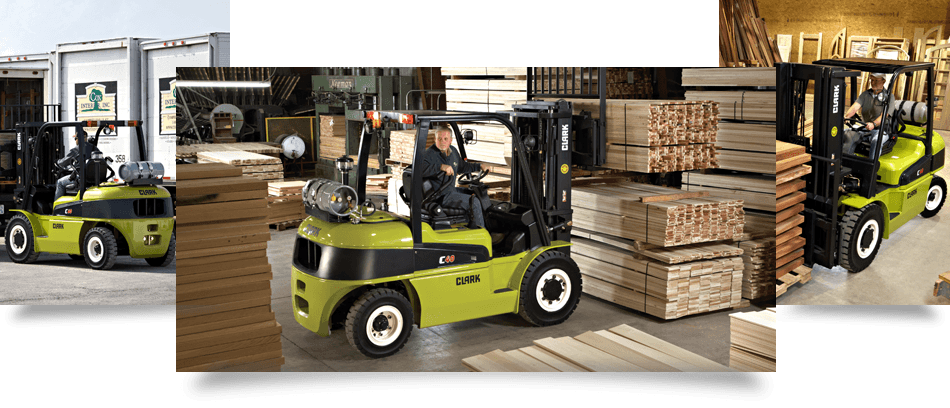 A Clark Forklift doing what it does best, reliably and effciently moving heavy loads