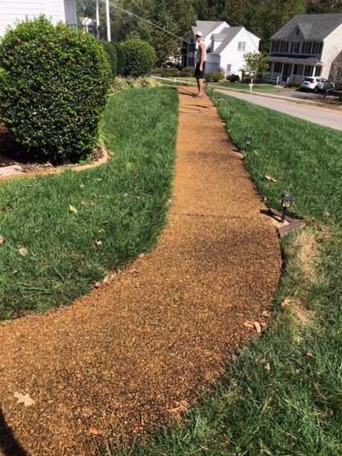 Stone Pavement Walkway Before Power Washing — Kents Store, VA — Central Virginia Power Washing
