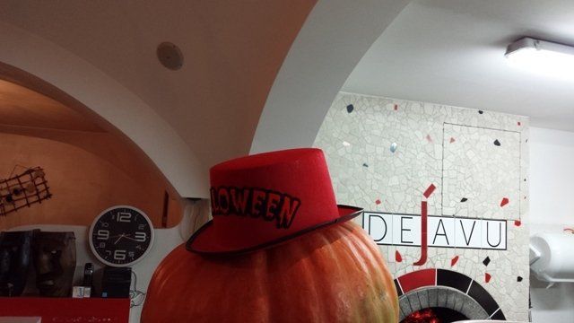 zucca di Halloween in pizzeria