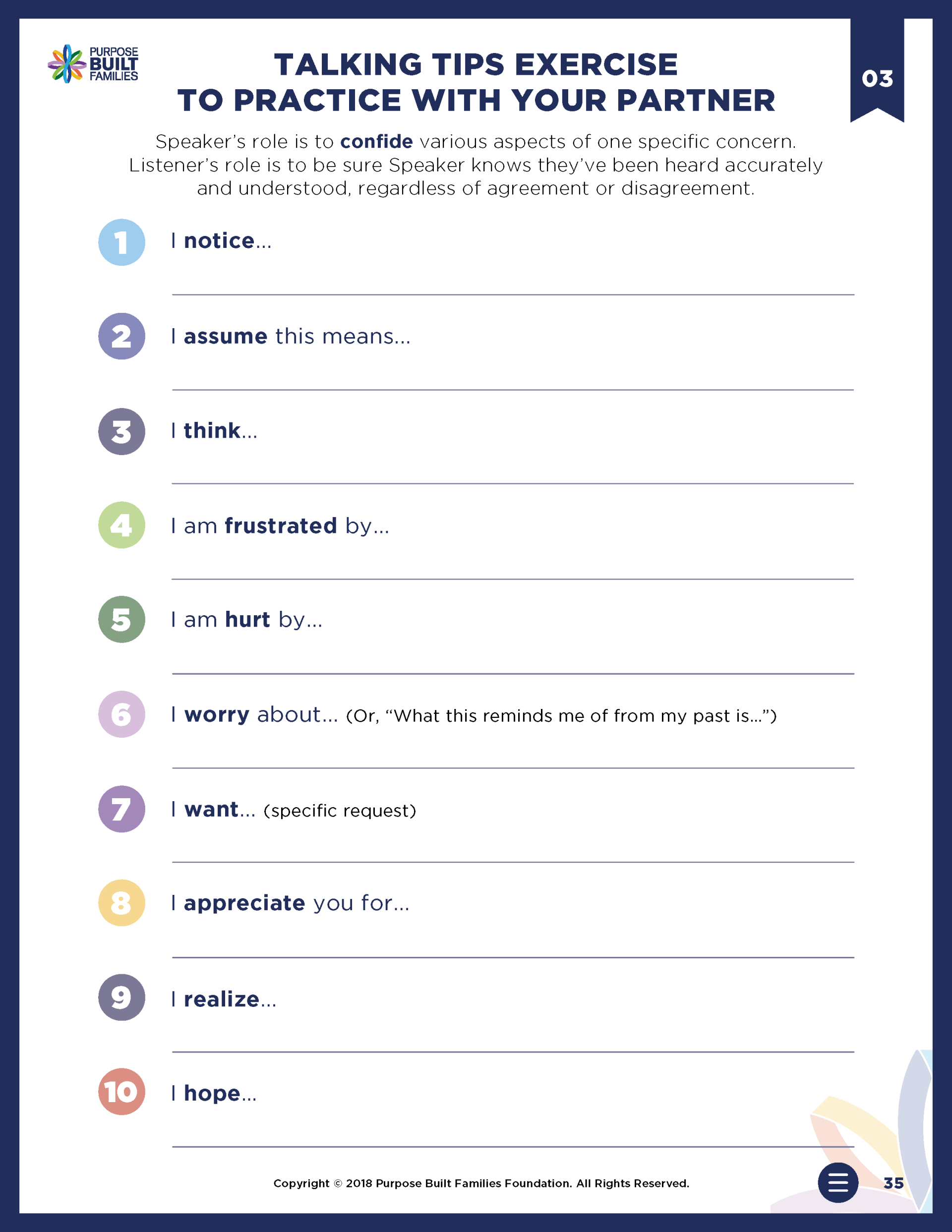 Download Talking Tips Worksheet