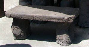 Rectangular Moss Rock Bench