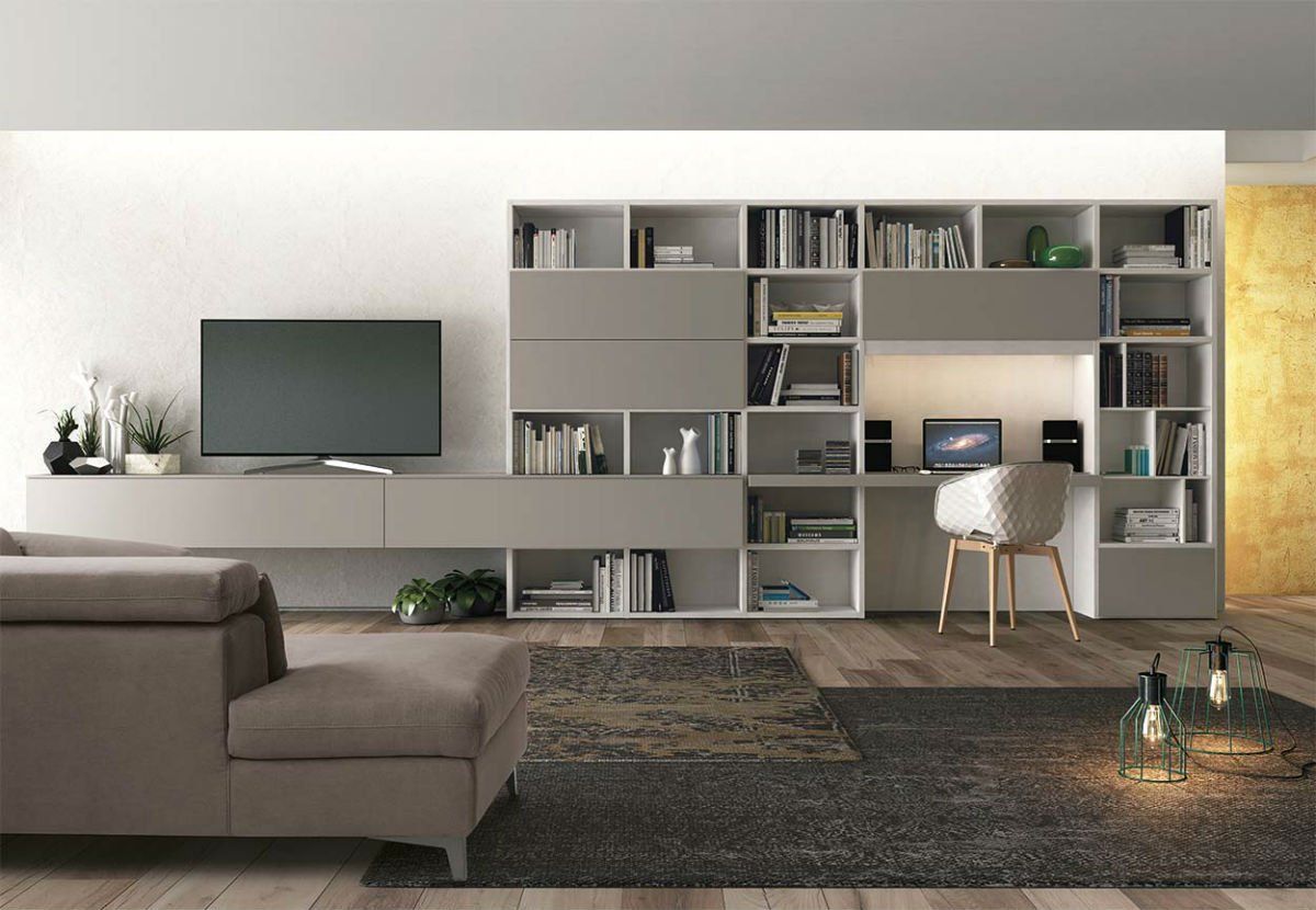 Soggiorno con libreria