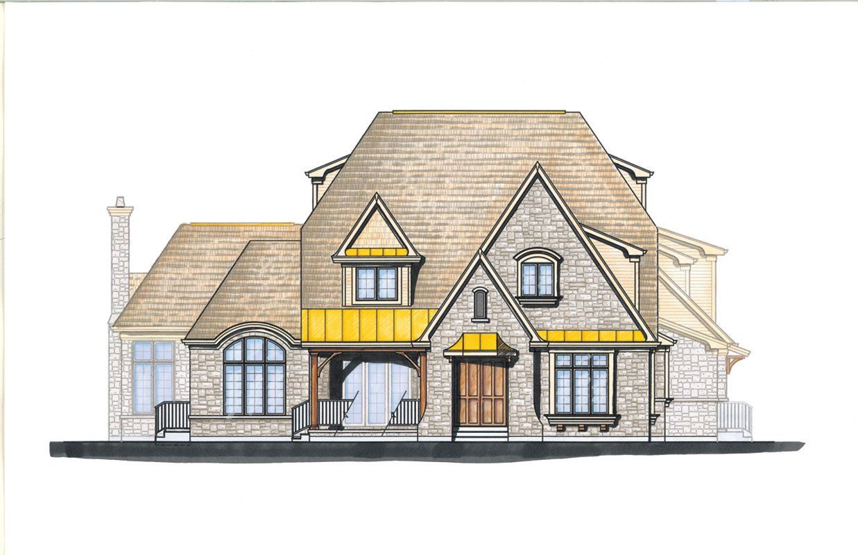 A drawing of a house on a white background