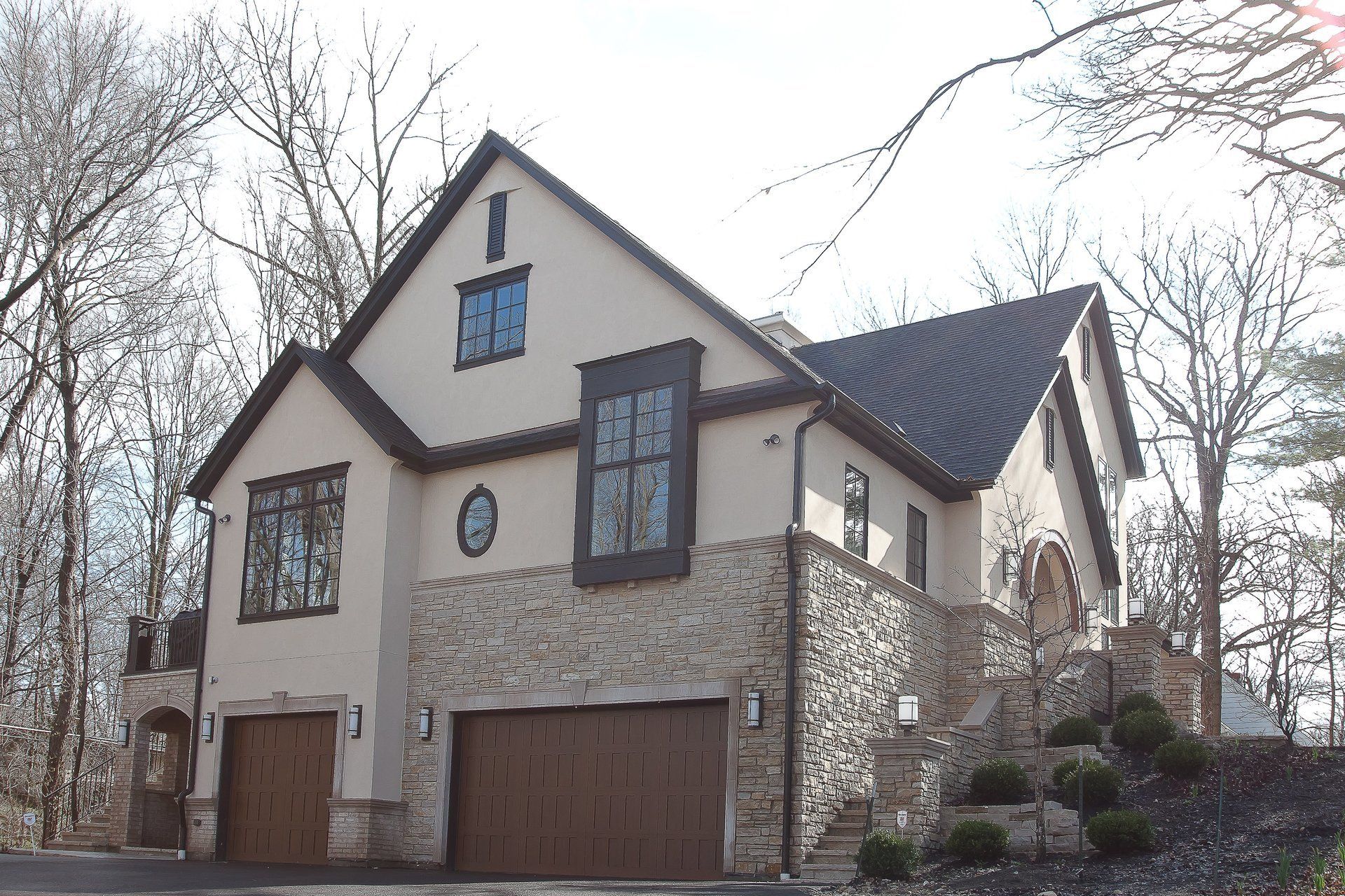 A large house with the number 1 on the front