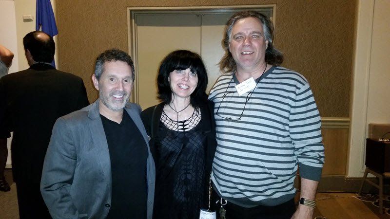 Calgary, AB: Calgary Film Centre Manager Erin O’Connor and Calgary Film Commissioner Luke Azevedo with Matt Paproski.