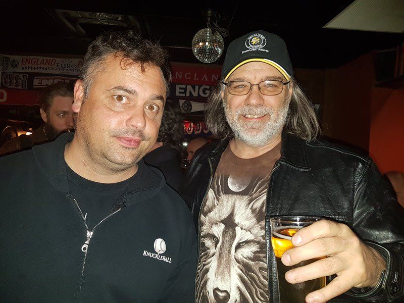 Calgary, AB: Producer Mike Peterson with Matt Paproski.