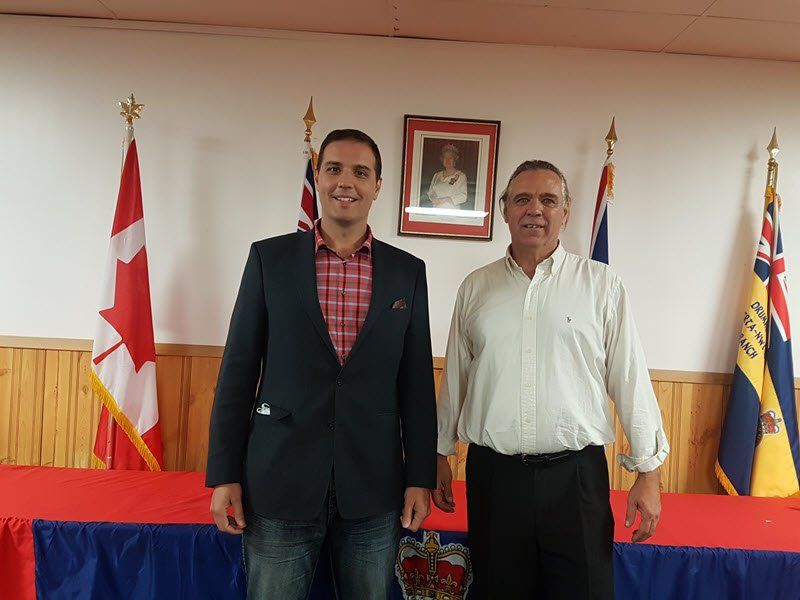 Website Premiere, Drumheller, AB: MP Damien Kurek with Matt Paproski.