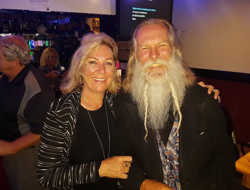 Drumheller, AB: Mayor Heather Colberg with entertainer Lothar Malmberg.