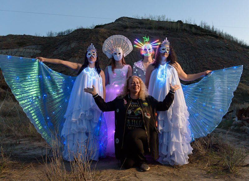Drumheller, AB: ‘Universe’ music video for Moody X 2 with actors and designer Olga Sem.
