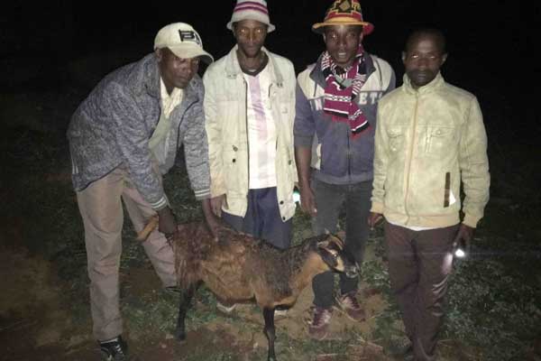 Ethiopians with a goat