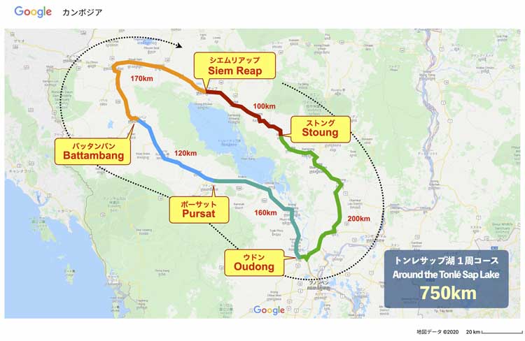 Map of Cambodia Bike Ride