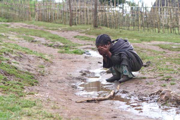 Ethiopian with dirty water