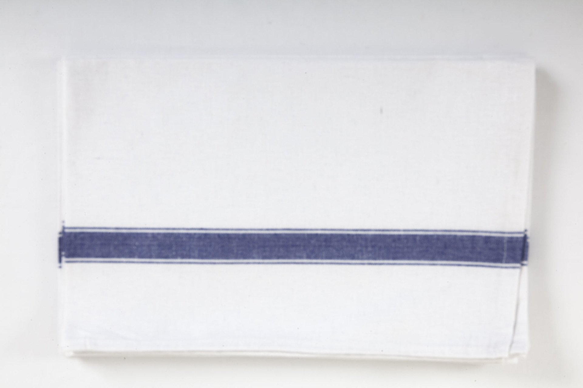 White & blue stripe glass cloth tea towels