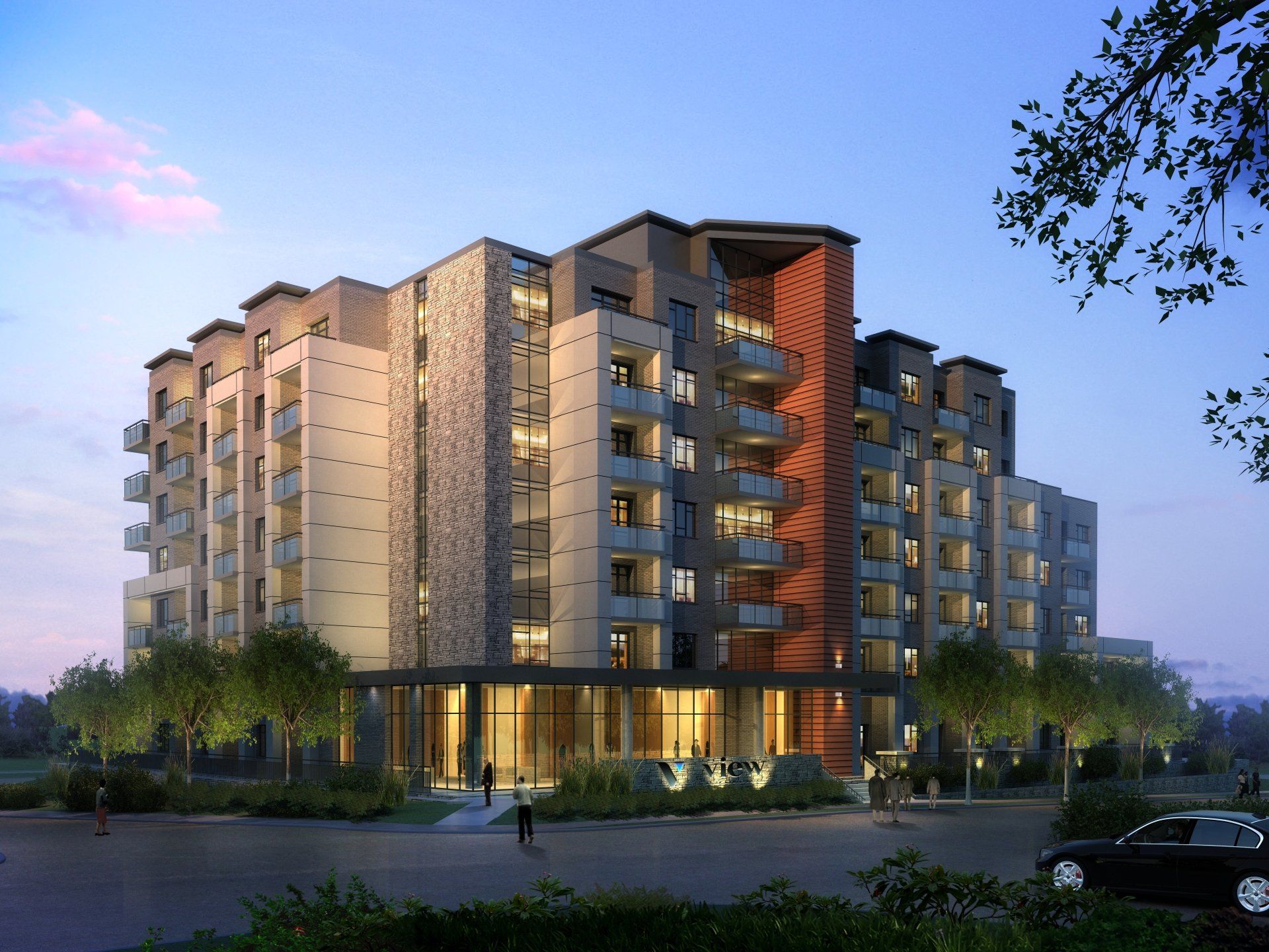 An artist 's impression of a large apartment building