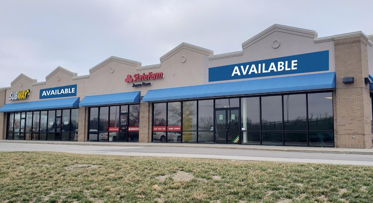 A store front with a blue awning that says `` available ''.