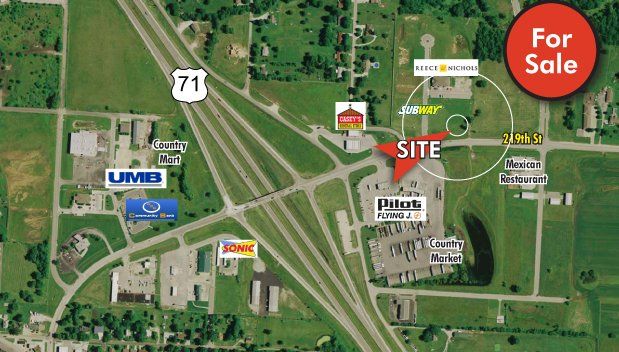An aerial view of a for sale site