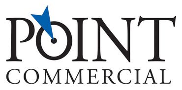 The logo for point commercial has a blue star on it.