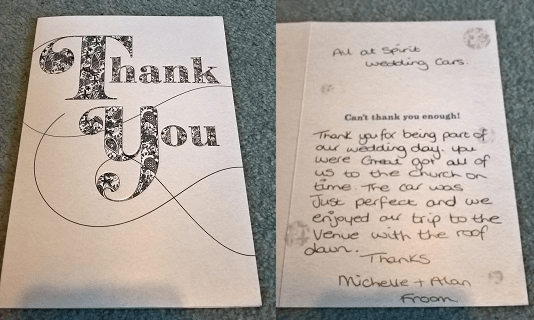Wedding Car Hire Bristol & Somerset, Customer Review