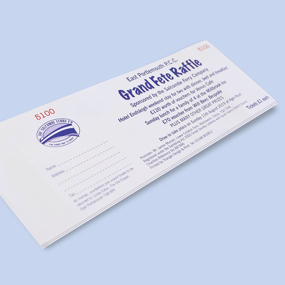raffle and draw ticket printing