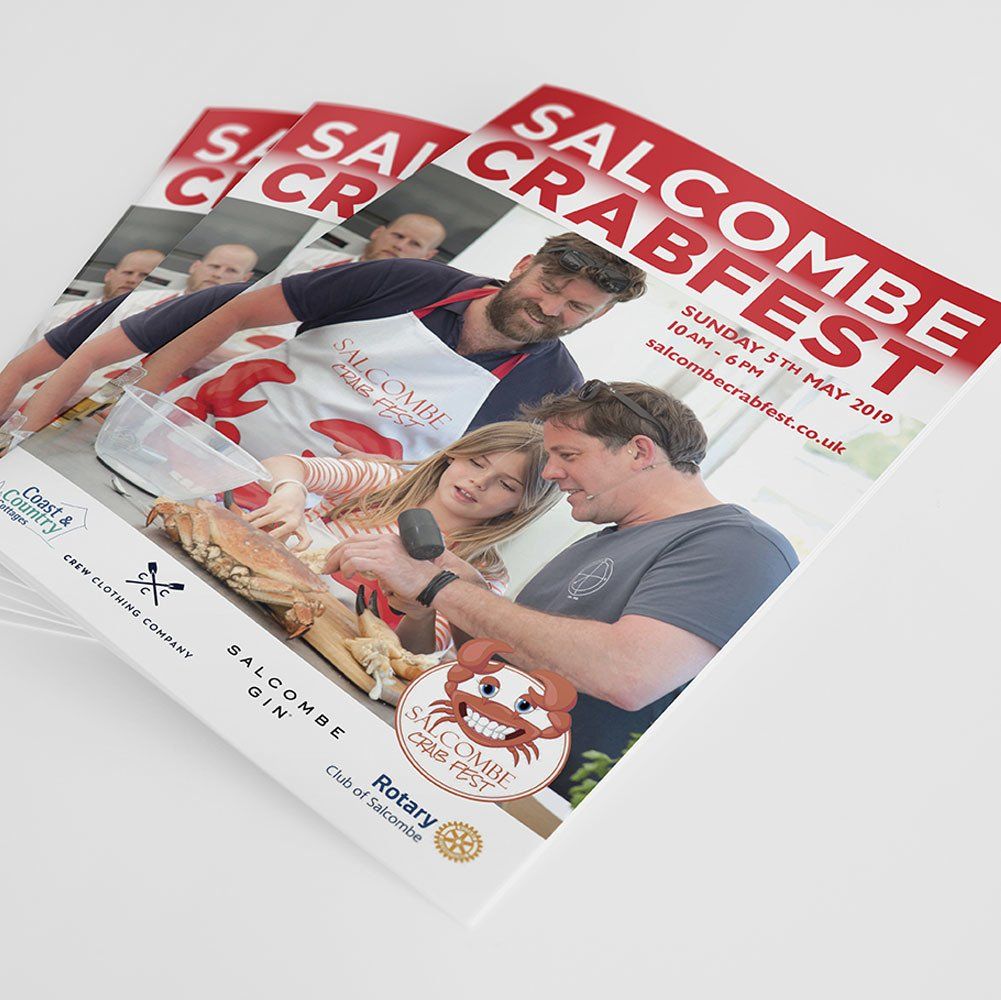 salcombe crabfest programme printing  in south devon by nick walker printing