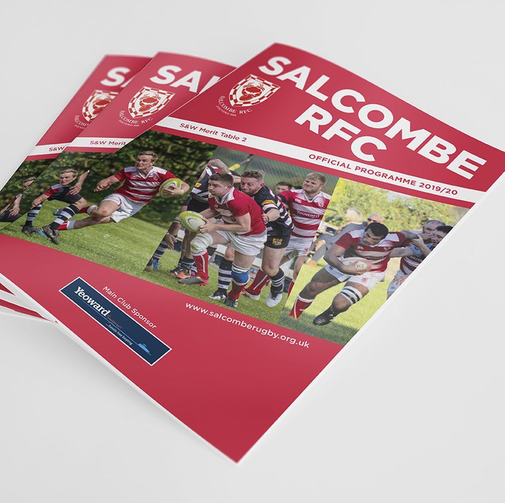 salcombe rugby football club programme printing  in south devon by nick walker printing