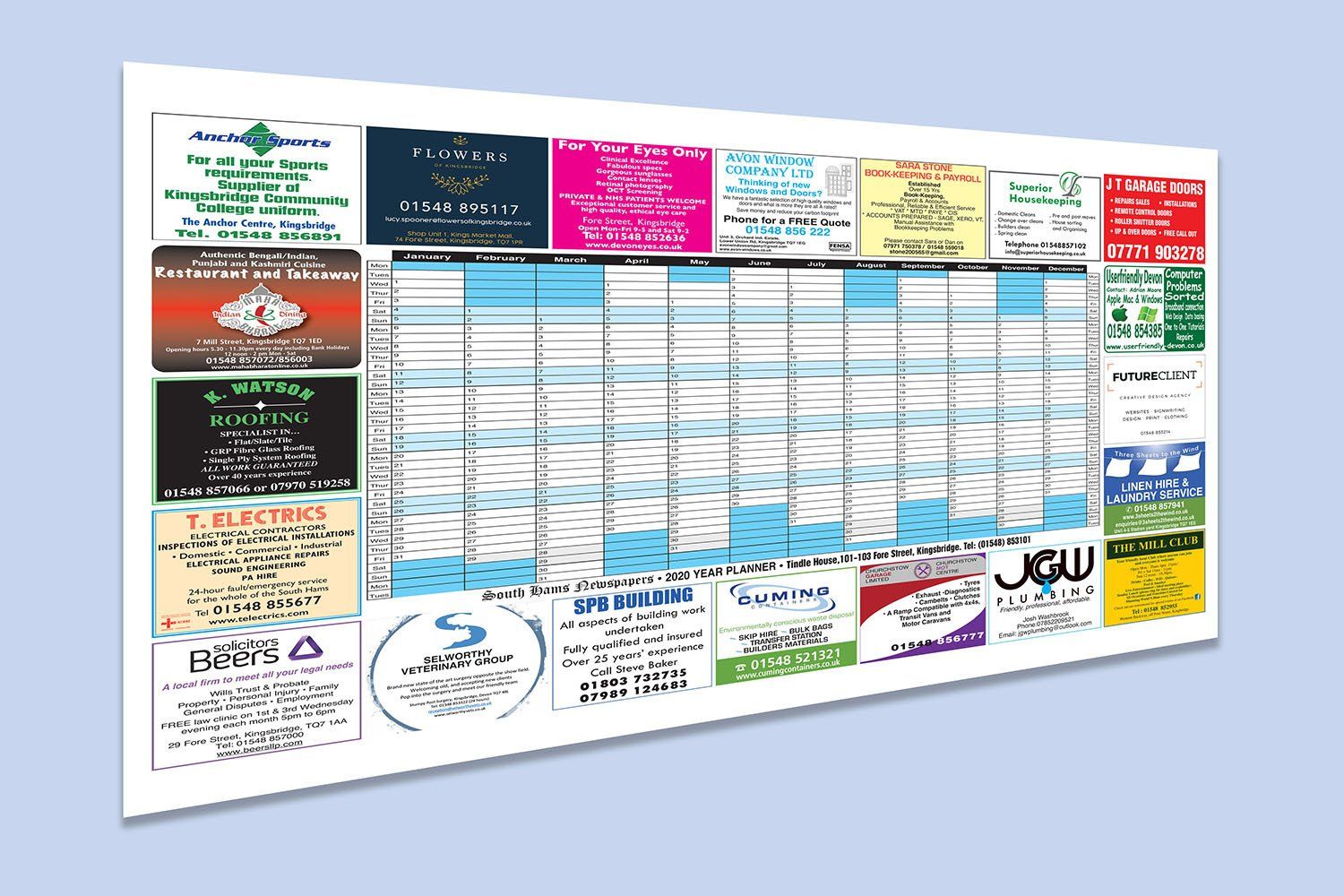 printing of wall planners