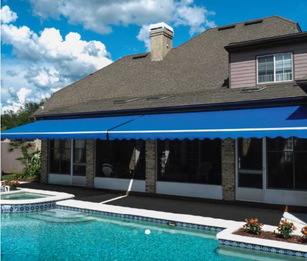 Modern House With Awnings And Pool Outside — Belgrade, MT — Blind Guy of Butte