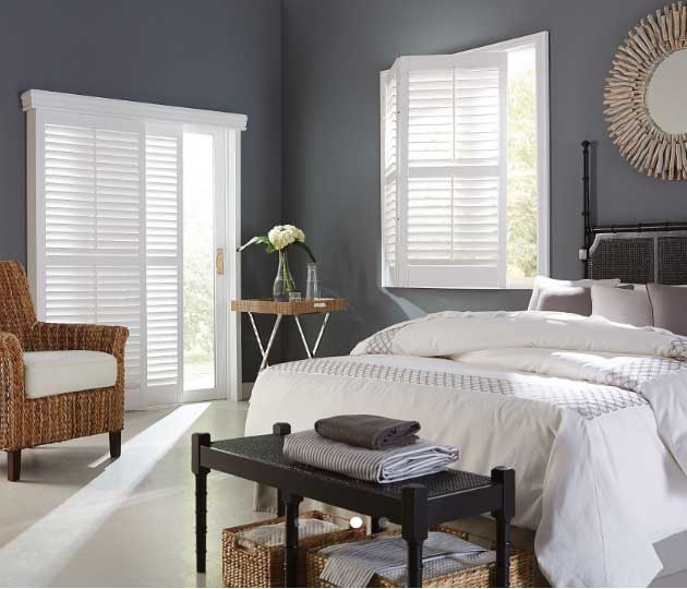 Wooden Shutters In Sliding Window And Door Frame Style — Belgrade, MT — Blind Guy of Butte