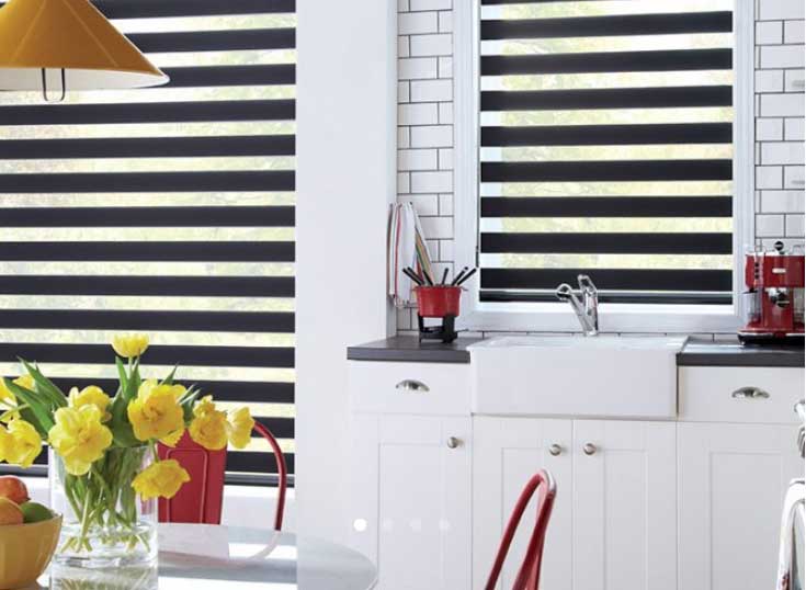Black Window Shades In The Kitchen Area — Belgrade, MT — Blind Guy of Butte