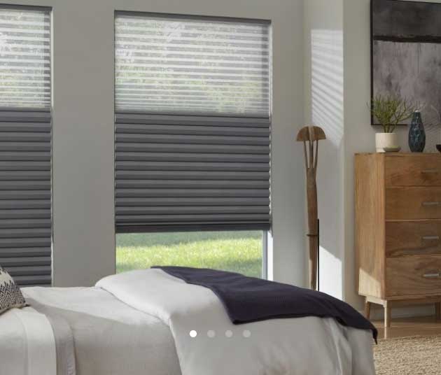 Commercial Vinyl Blinds — Dual Shades In Bedroom In Belgrade, MT