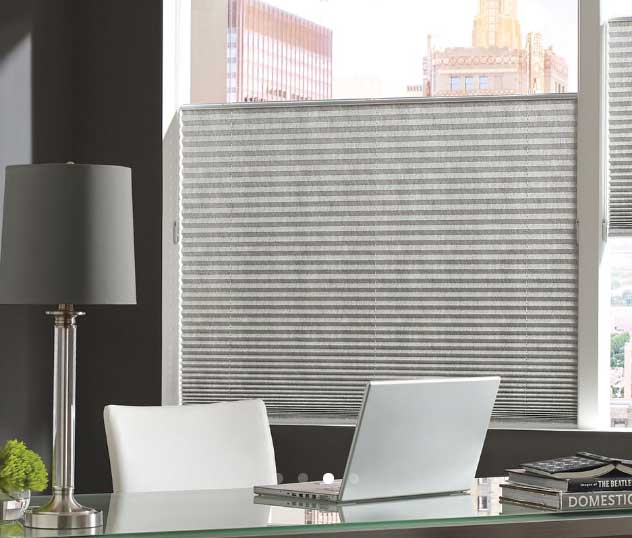 Office Room With Top And Bottom Pleated Shades — Belgrade, MT — Blind Guy of Butte