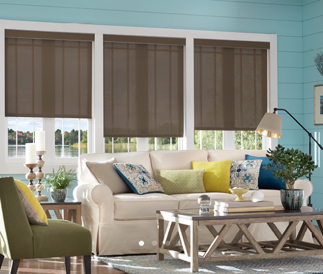 Colorful Living Room With Roller Shades — Belgrade, MT — Blind Guy of Butte
