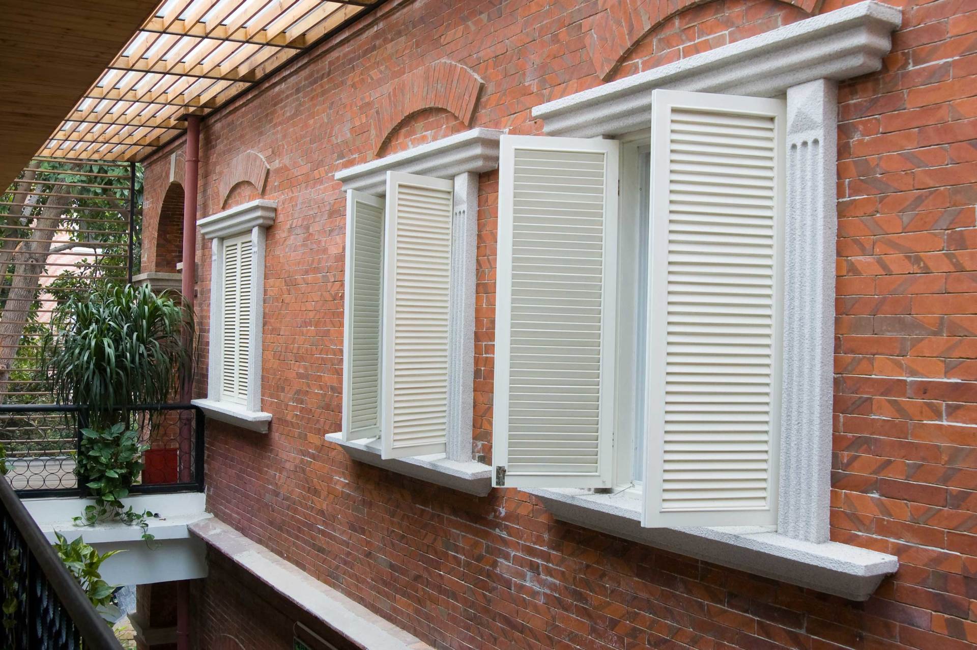 Commercial Curtains — Old Style Shutters With White Color In Belgrade, MT Commercial Curtains — Old Style Shutters With White Color In Belgrade, MT