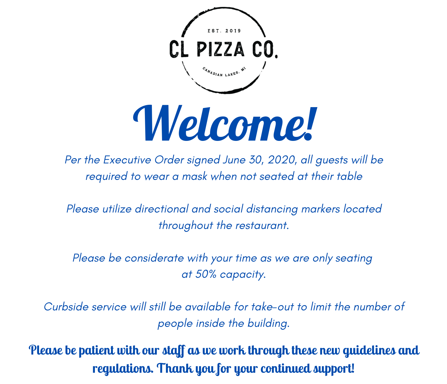 Welcome flyer