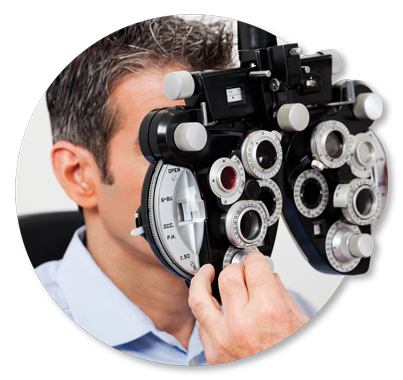 Eye Doctor — Man Having His Eyes Examined in Denton, TX Eye Doctor — Man Having His Eyes Examined in Denton, TX