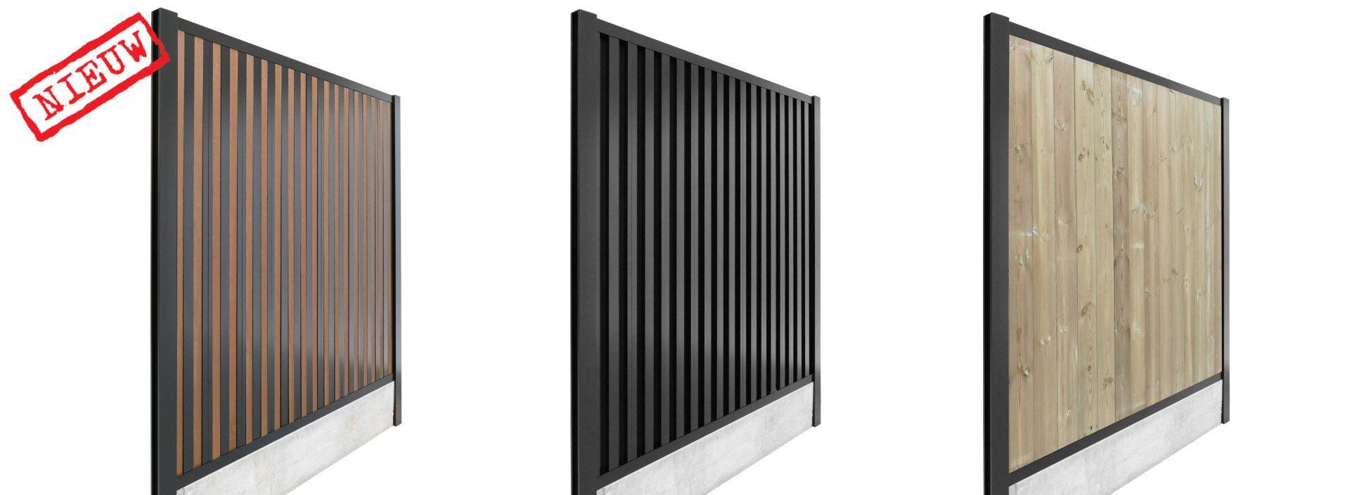 aluminium afsluiting tussen de palen